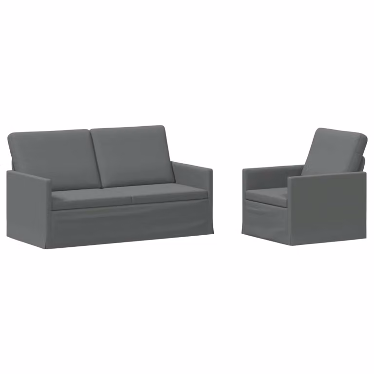Set di 2 divani moderni vidaXL in tessuto grigio con struttura in metallo per il tuo soggiorno