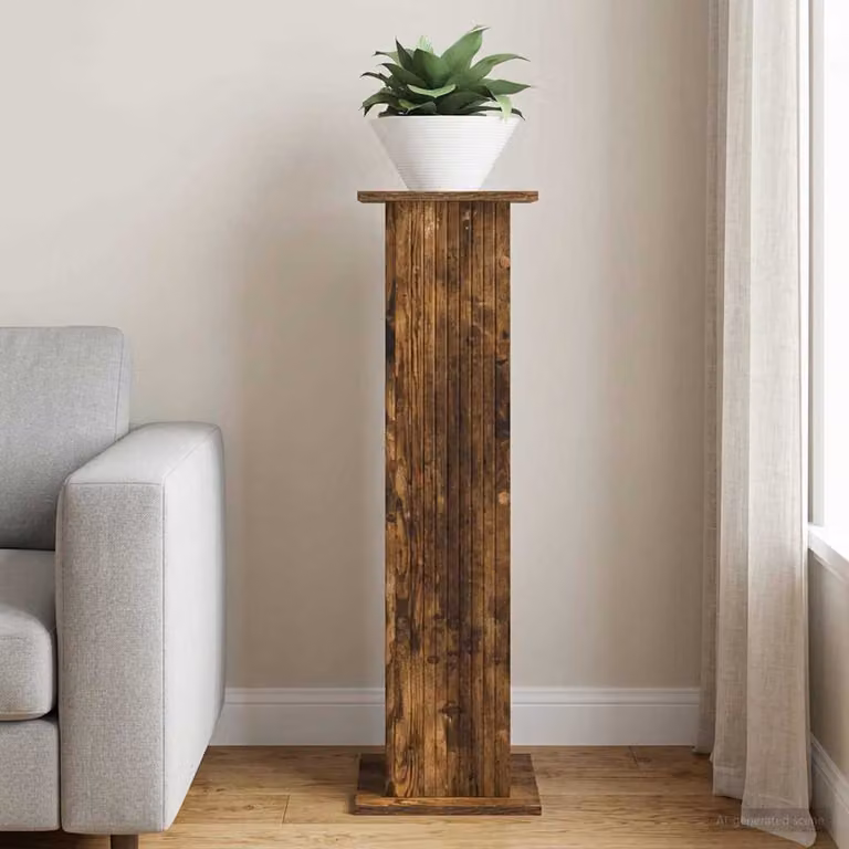 vidaXL Supporto per piante moderno in legno MDF colore Rovere Fumo L/P/H: 30,5 x 30 x 100,5 cm