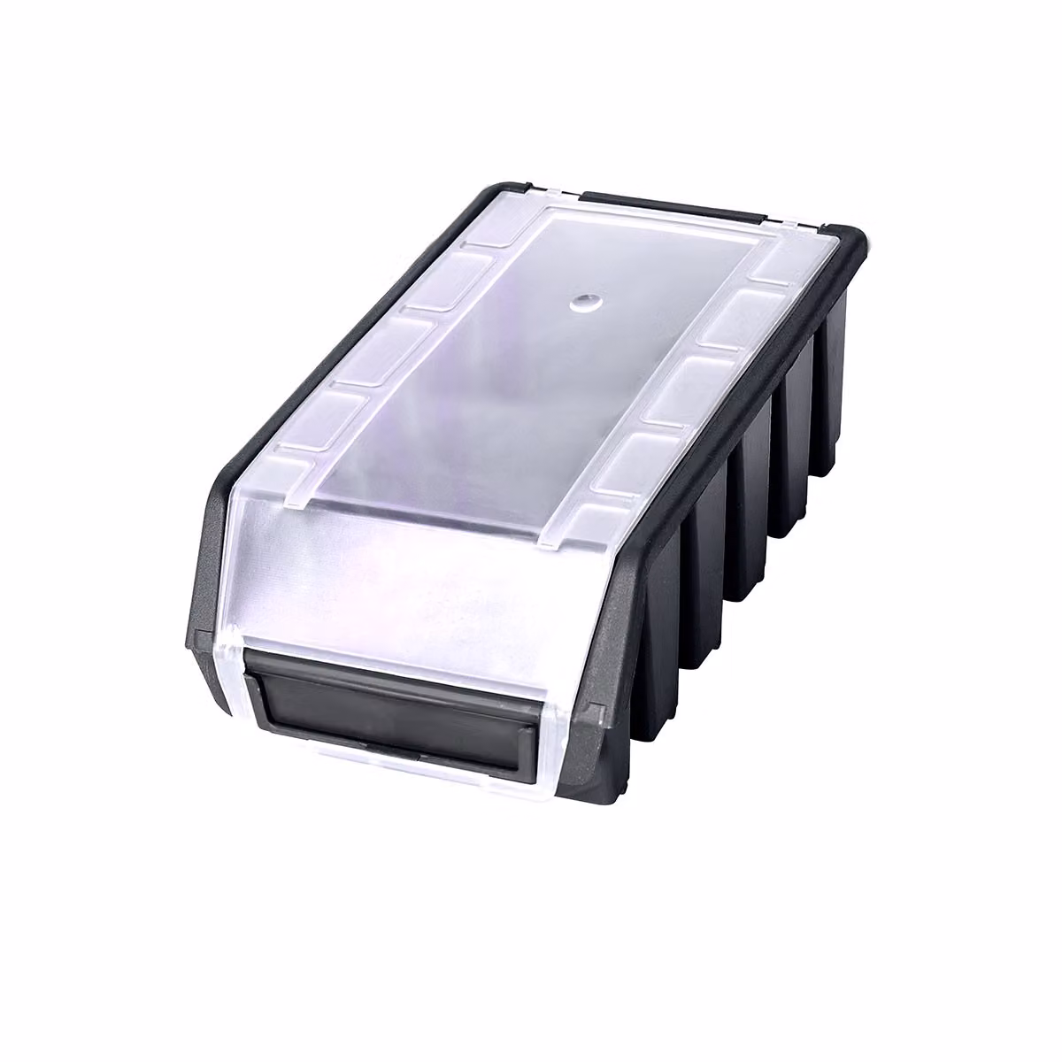 Contenitore aperto con coperchio incernierato dimensioni 2L nero 11,5x21,5x7,5 cm
