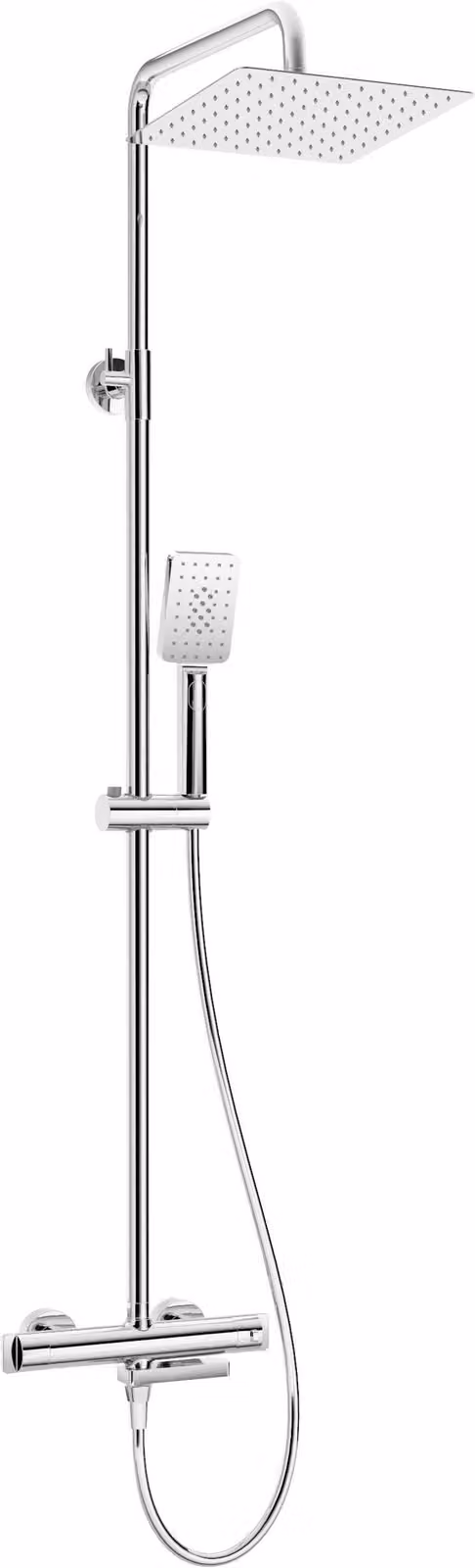 Rain shower with thermostatic bathtub faucet