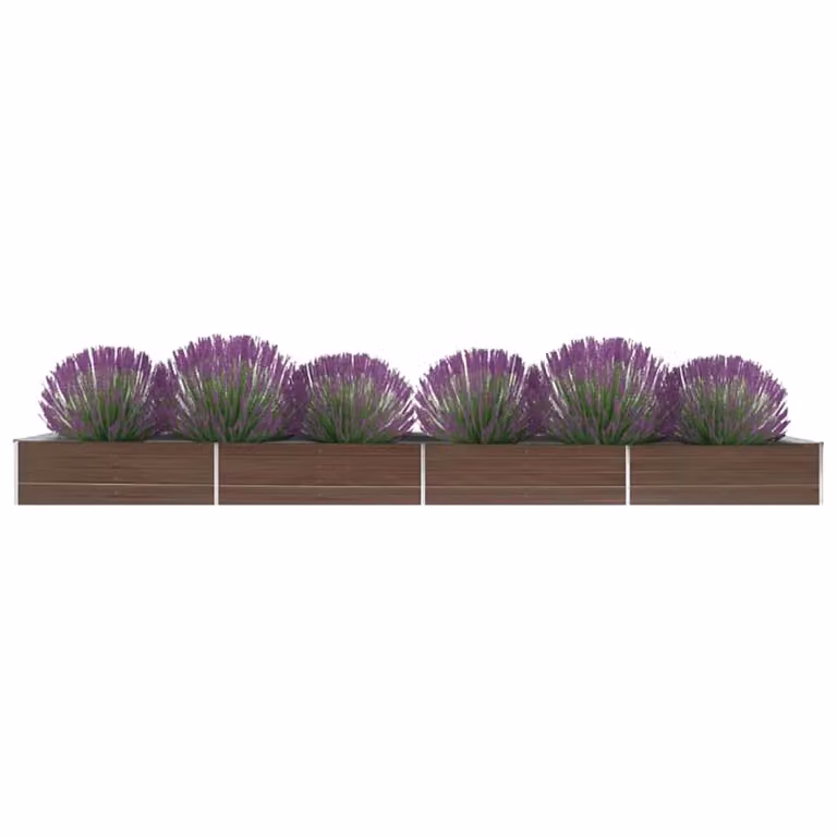 Letto rialzato da giardino vidaXL in acciaio zincato marrone L: 600 cm, P: 80 cm, H: 45 cm