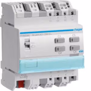 Attuatore di commutazione KNX, attuatore per tapparelle a 4 canali, 4A - Attuatore di commutazione KNX a 4 canali TYA604A