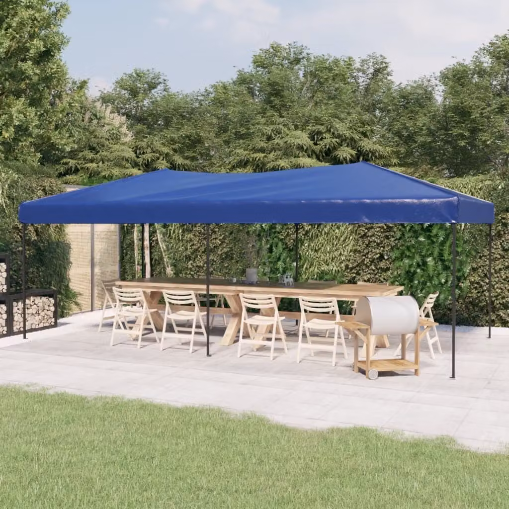 The Living Store Tenda per feste pieghevole blu 3x6 m