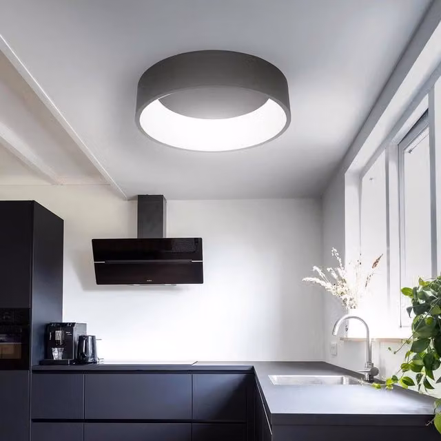 Trade Shop - Plafoniera Tonda Lampada Soffitto Parete Led 42w Cct 3000k 4000k Luce 60cm 230v - Nero