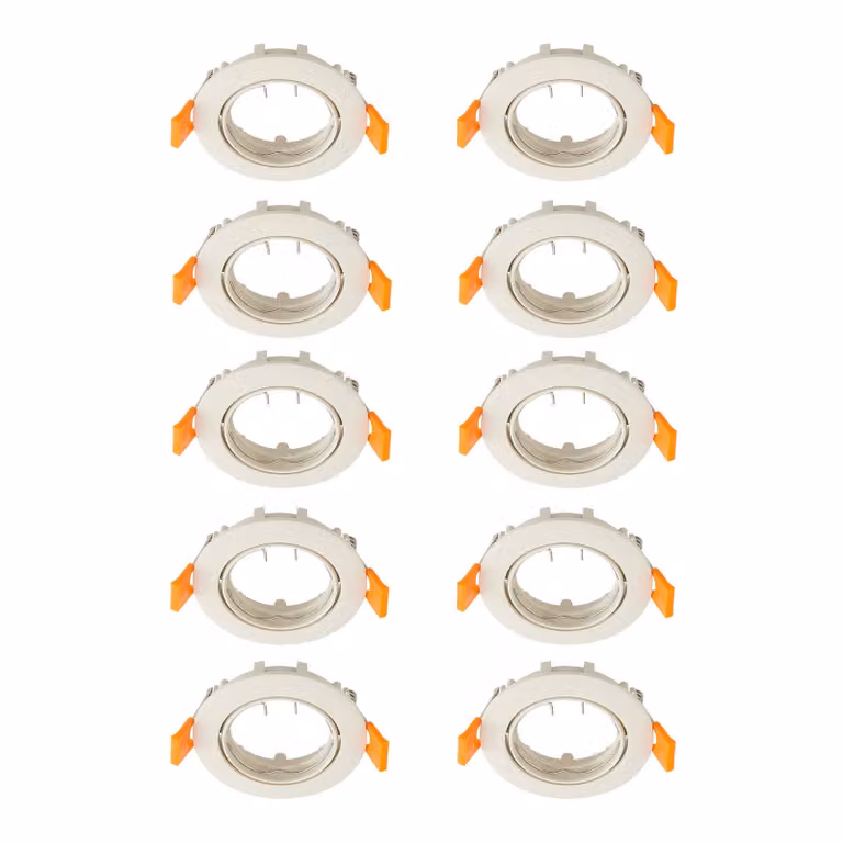 Prios plafoniera a incasso Fibur, beige, zinco, Ø 8,2 cm, 10 unità Fibur PRIOS, dimmerabile, Crema / Ambra, Soggiorno / Sala da pranzo, Metallo, Moderno