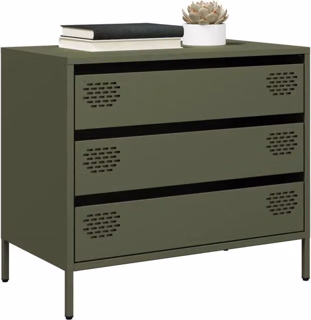 Credenza vidaXL in metallo verde opaco da appendere al muro L: 68 cm, P: 39 cm, H: 58,5 cm