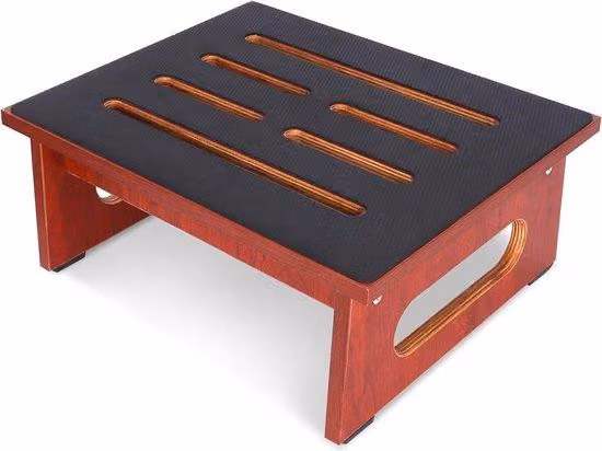 Gradino in legno Unyqoos® per adulti – 16,5 cm, superficie in gomma antiscivolo con cuciture a rilievo, adatto per interni ed esterni, capacità di carico di 112 kg, ideale per cucina, bagno e camera da letto