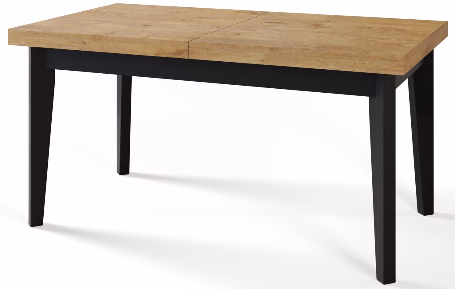 Alpi Moebel, Tavolo da Pranzo Skandi, Tavolo da Cucina Allungabile, Dimensioni: 120-160x80x78 cm, Gambe in Legno Nere, Lancelot