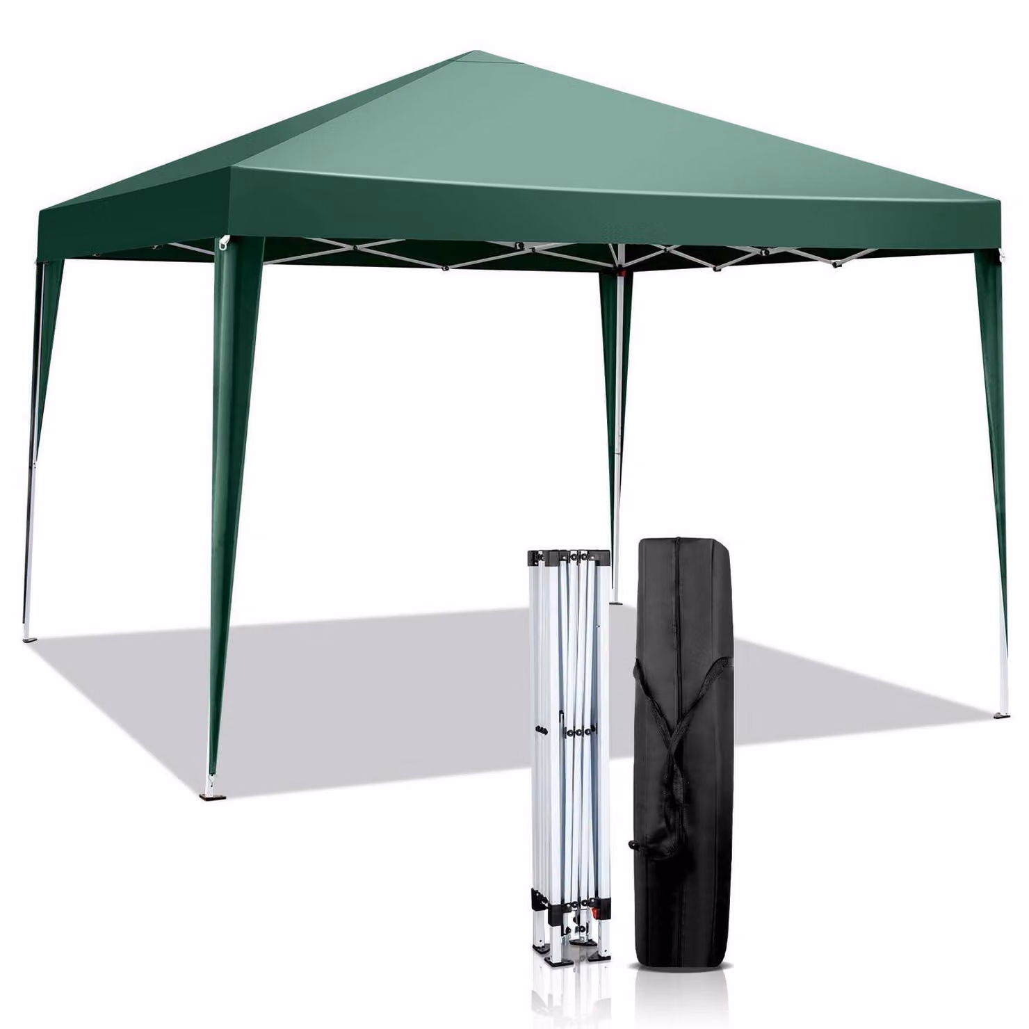 Gazebo pop-up 3x3 metri, stabile, impermeabile, con struttura in acciaio, altezza regolabile, protezione UV 50+, colore verde
