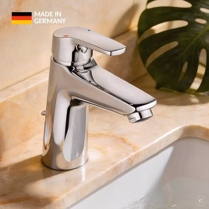 CARLDIX Rubinetto per lavabo 02000010-00 Sporgenza 110 mm, con set di scarico, cromato