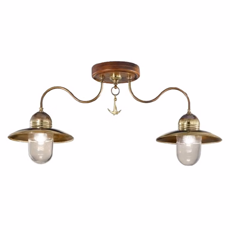 Cremasco Plafoniera soffitto FARO, dimmerabile, Bronzo / Ottone antico, Soggiorno / Sala da pranzo, Ottone, Marittimo, Plafoniera
