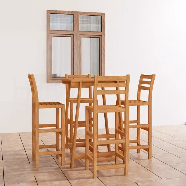 Set da Bar da Giardino 5 pz in Legno Massello di Acacia 3057849