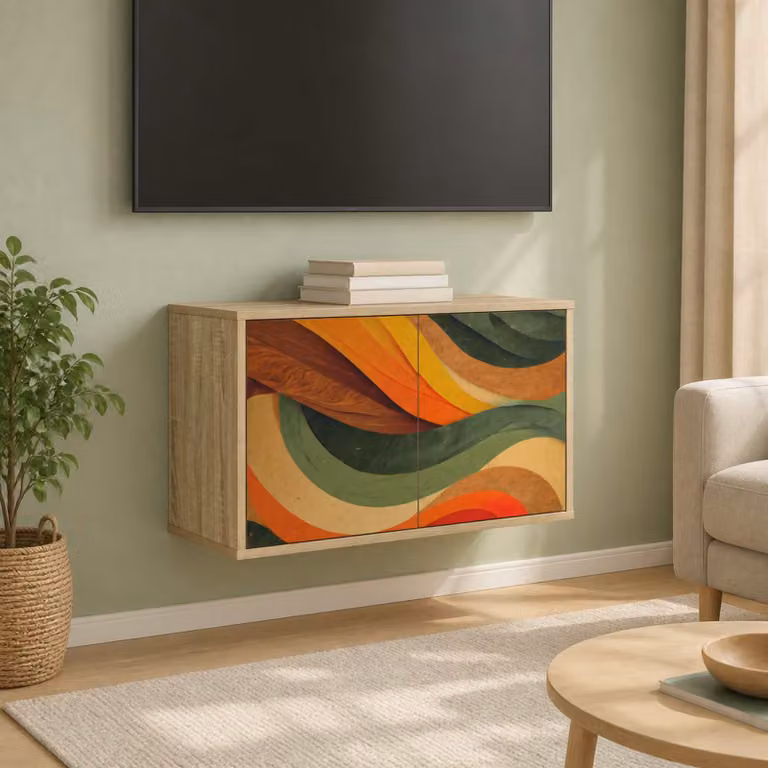 Mobile TV da parete vidaXL BONN in Rovere Sonoma, L 69 x P 33 x H 40 cm