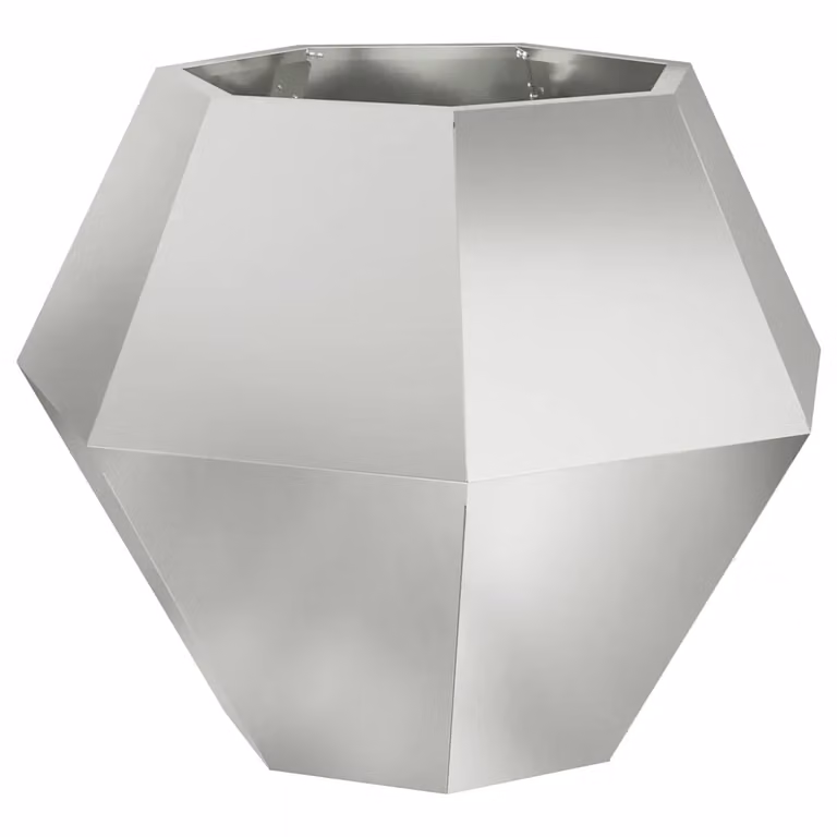 Set di 2 fioriere rettangolari da esterno HELLOSHOP26 in acciaio zincato argento L: 75 cm, P: 75 cm, H: 60 cm