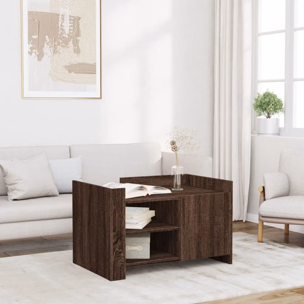 Tavolino da salotto vidaXL in legno rovere marrone L: 80 cm, P: 50 cm, H: 50 cm