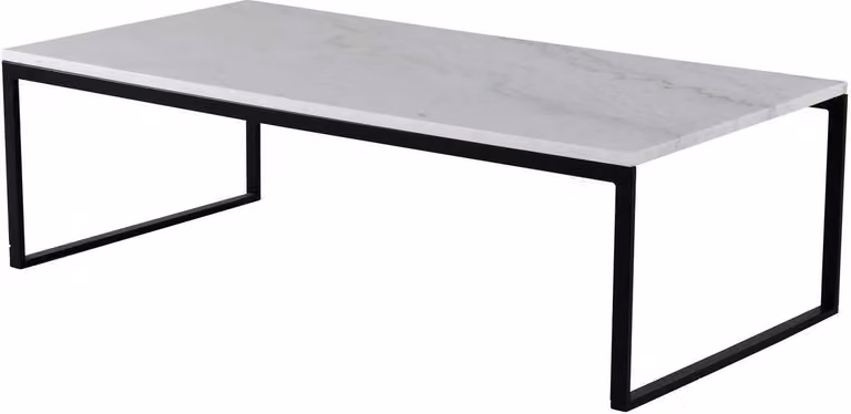 FURNLUX Tavolino Estelle Marble White Und Black 60cm / Hauptfarbe: Weiß / Dimensioni: 60 x 120 x 36 cm