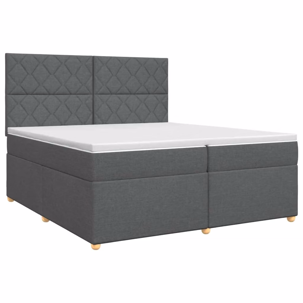 Letto box spring con materasso ibrido vidaXL Grigio Scuro e Bianco L/P: 200 x 200 cm – 2