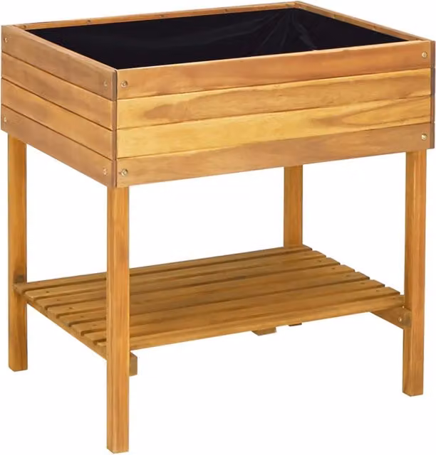 Fioriera-Vaso-Contenitore per Piante Alta 78,5x58,5x78,5cm in Legno Massello di Acacia