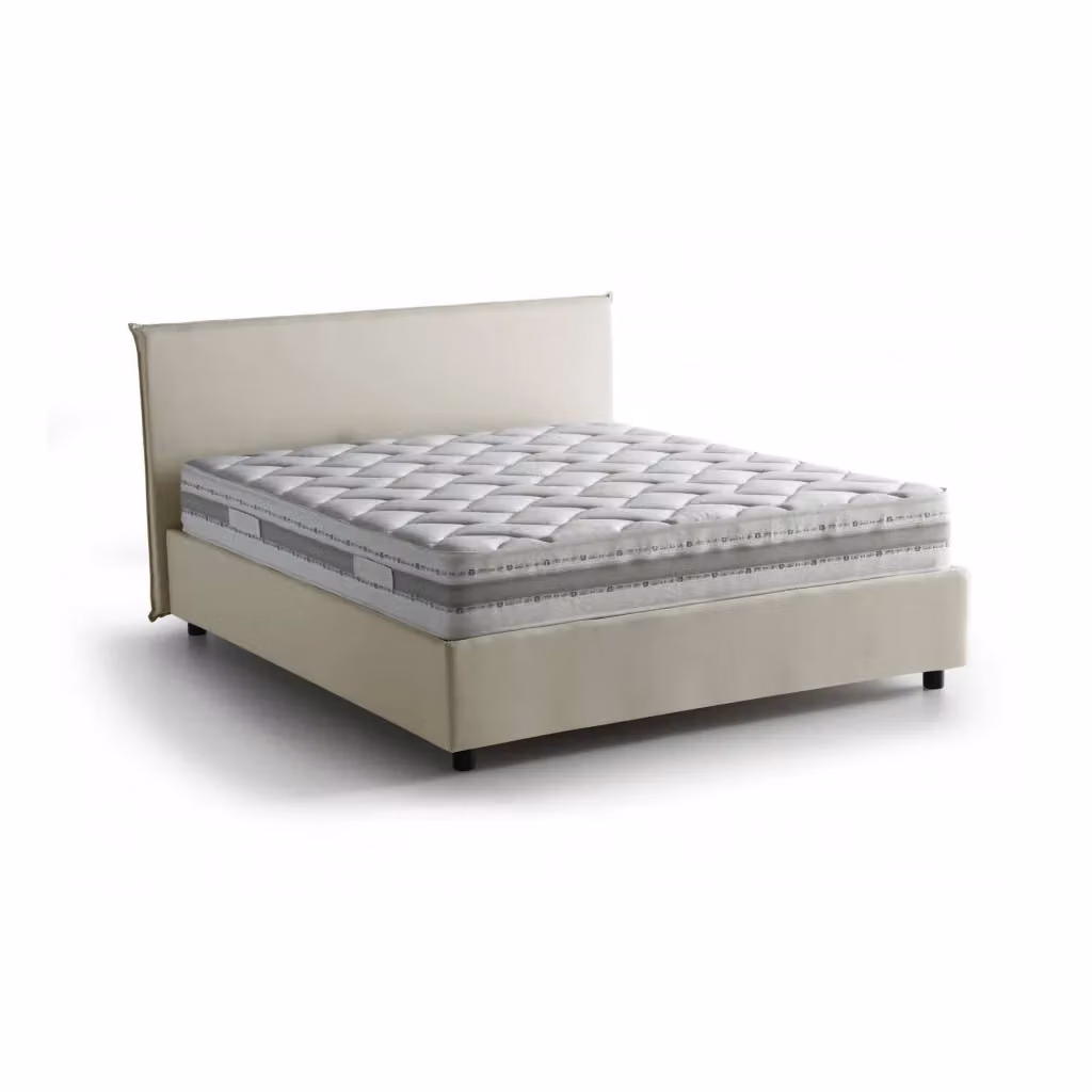 Letto Matrimoniale Ariadni Talamo Italia con Materasso Incluso, Base con Contenitore Alzabile, Beige, 160x200 cm – 2