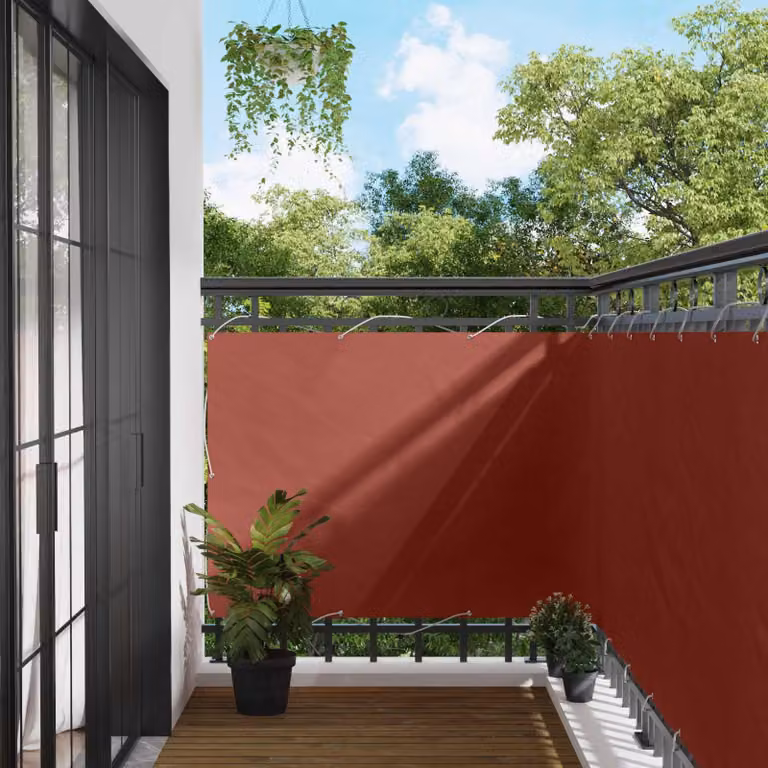Schermo da balcone Terracotta 110 x 1000 cm Tessuto Oxford