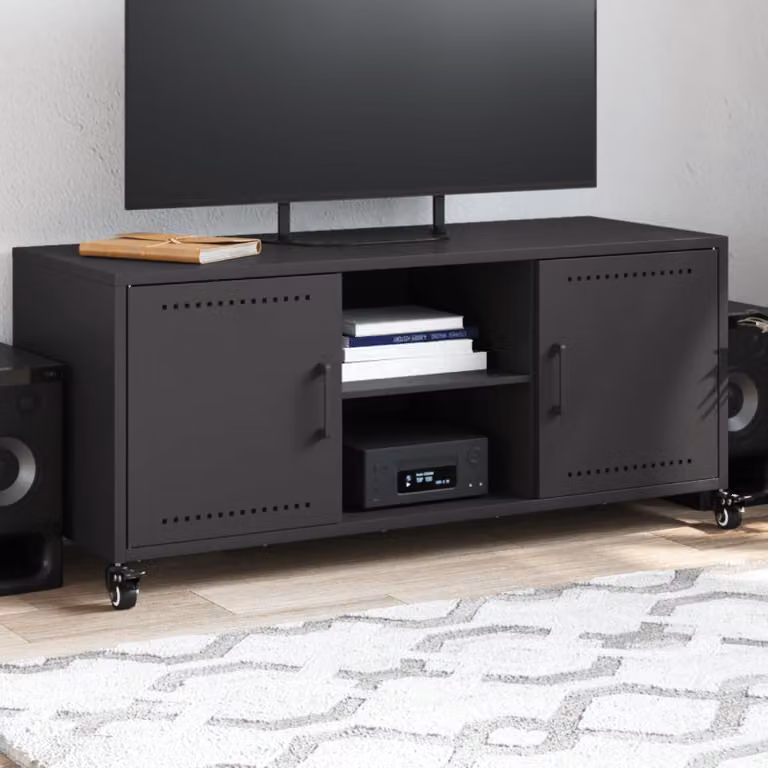 Supporto TV mobile vidaXL in acciaio nero L: 100,5 cm, P: 39 cm, H: 43,5 cm