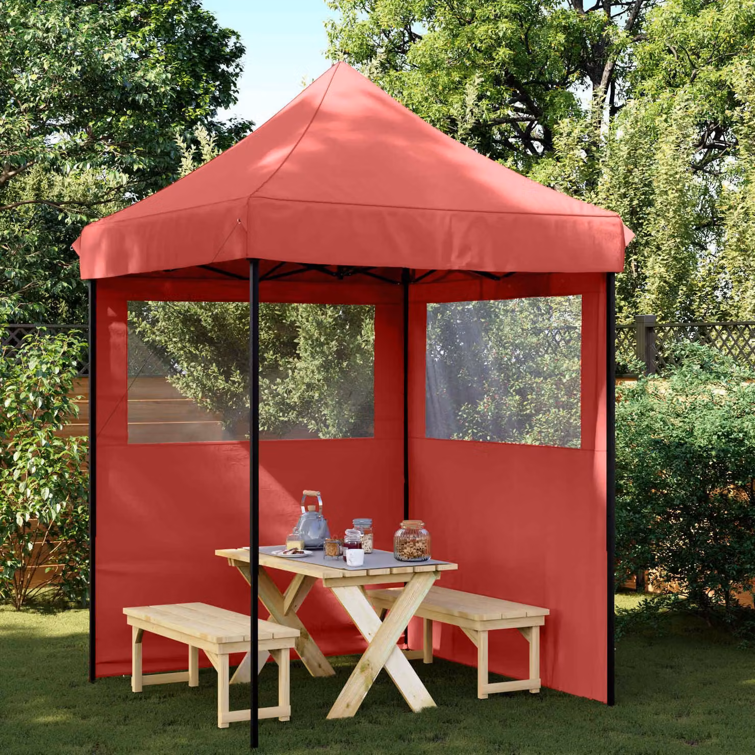 Maison Exclusive - Tenda per feste, 200 x 200 x 306 cm, colore bordeaux, tessuto Oxford