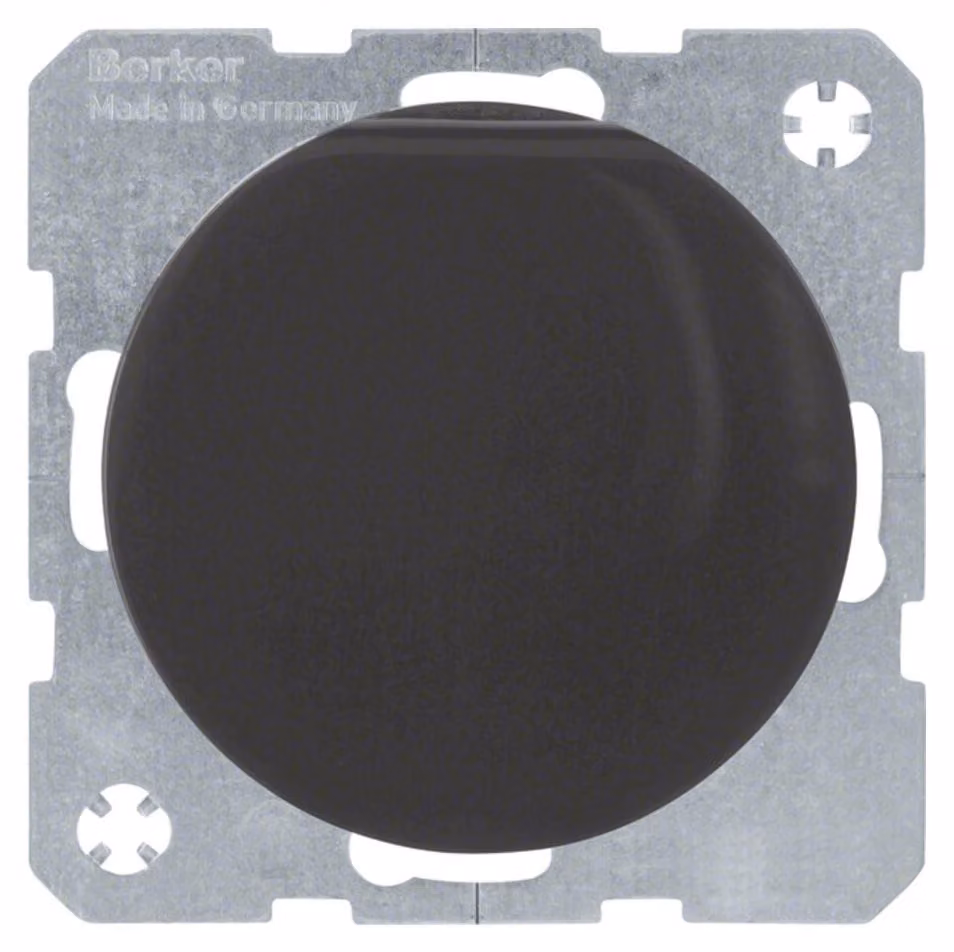 Berker 47512045 Presa SCHUKO con coperchio incernierato nero, lucido Berker R.1/R.3
