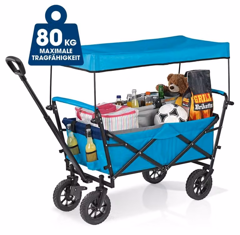 EASYmaxx: Carrello pieghevole, carrello a mano con tetto, carrello da spiaggia, carrello per il trasporto