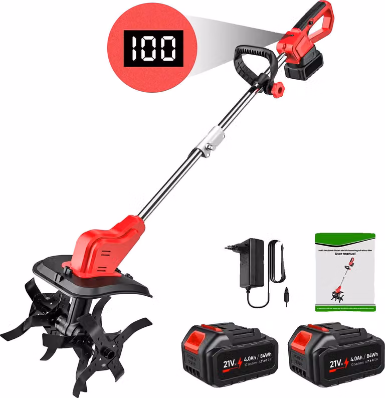 Frantoio elettrico da giardino, motore potente, design portatile, 2 batterie