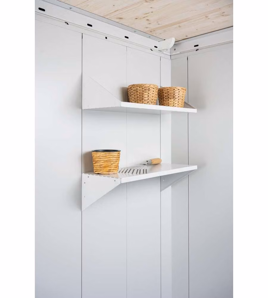 Ripiani Casetta per attrezzi Neo 56x43,5 cm grigio bianco, 2 Ripiani