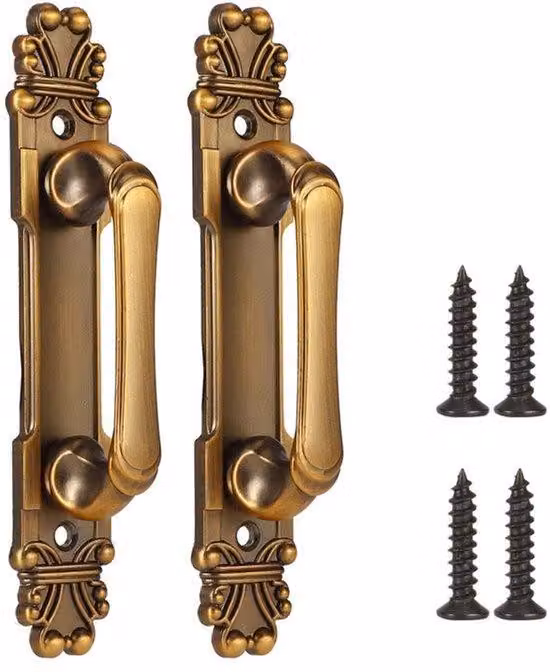 - Maniglia per porta in stile antico, realizzata in lega di zinco - 2 pezzi - Adatta per cucina e bagno - Resistente - Ideale per porte in legno e porte scorrevoli