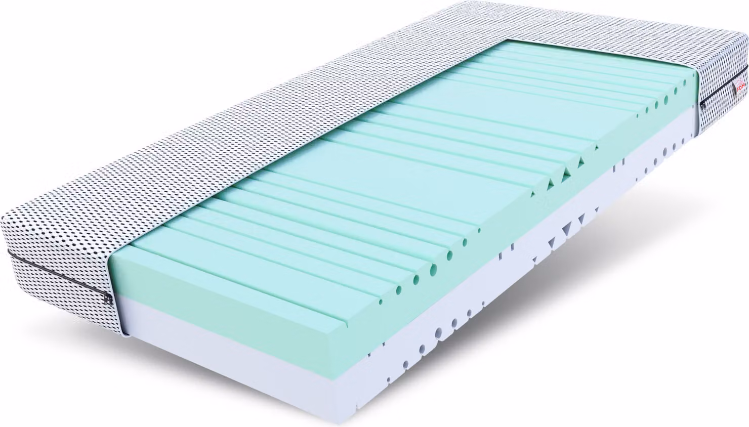 Materasso 160x200 cm SPACE, altezza circa 20 cm, H3 H4, 7 zone, schiuma a freddo