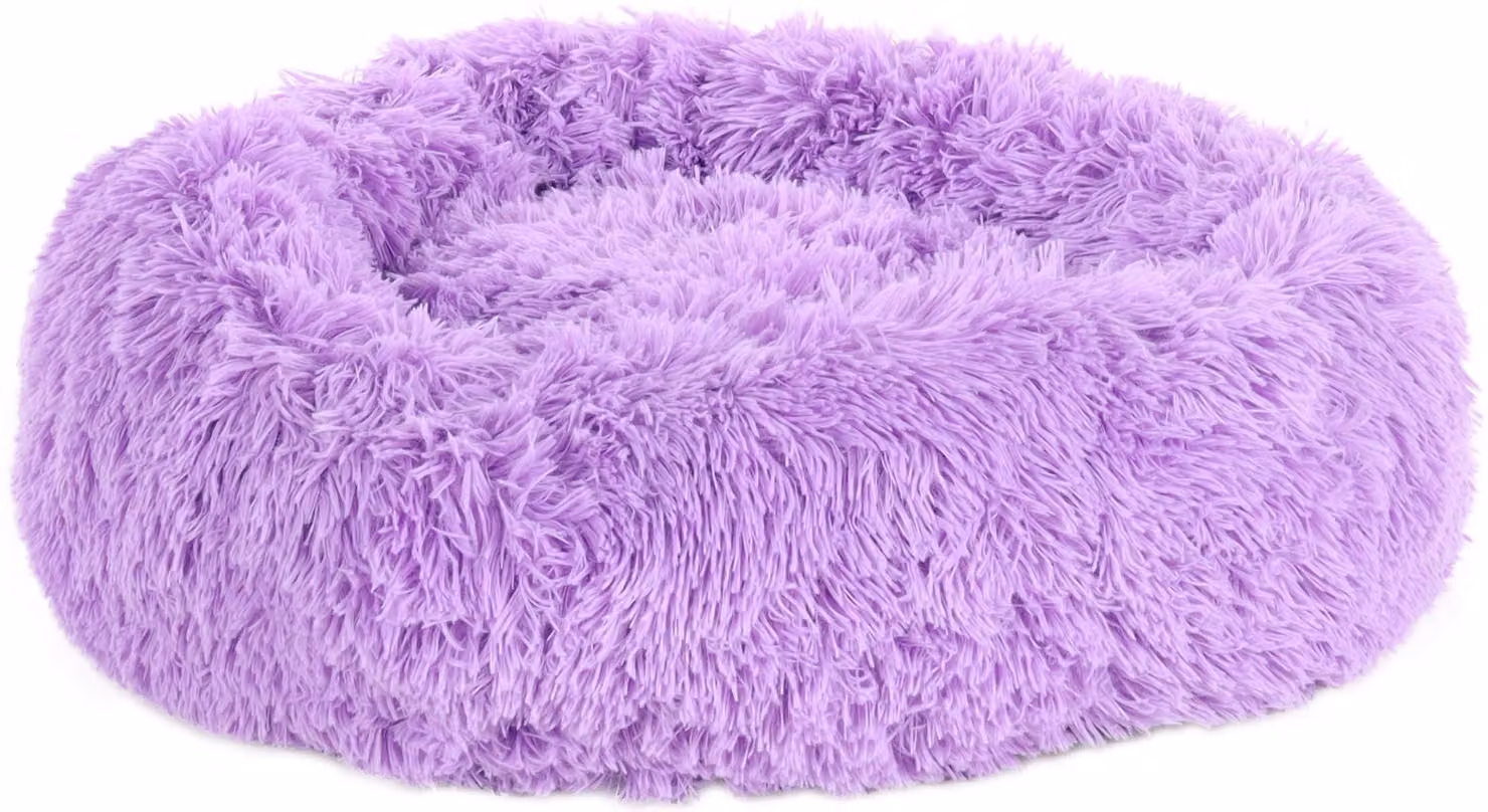 Cuccia rotonda ultra-morbida per cani e gatti, diametro circa 50 cm, colore lilla