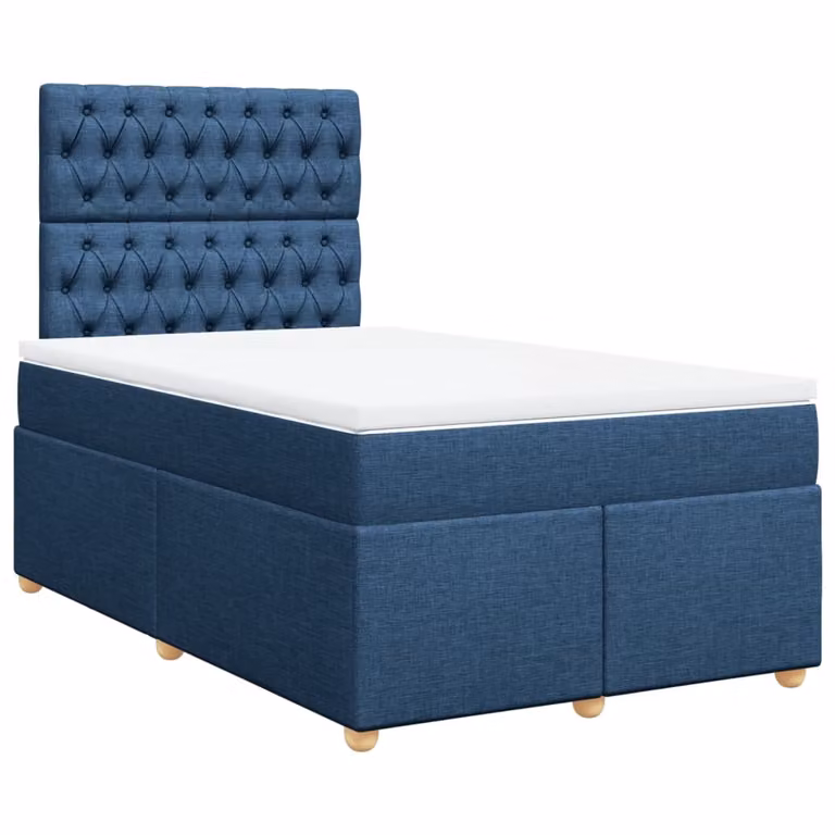 Giroletto a Molle con Materasso Blu 120x200 cm in Tessuto