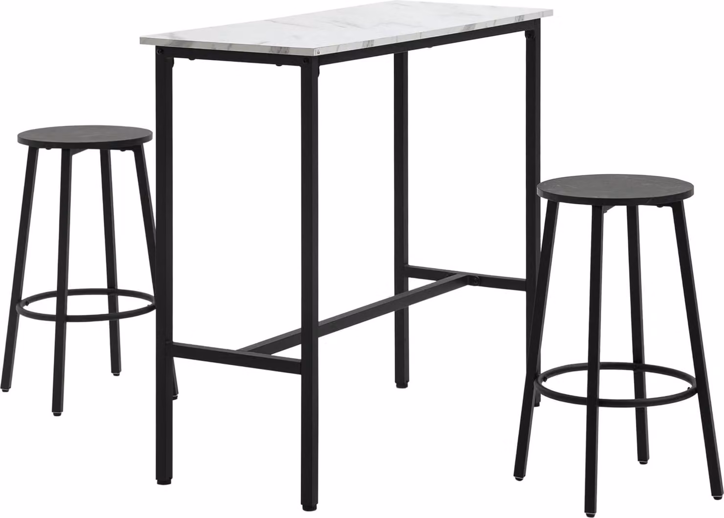 Set tavolo da bar con sgabelli HOMCOM, set da 3 pezzi. Set tavolo da bar, tavolo da pranzo con 2 sgabelli