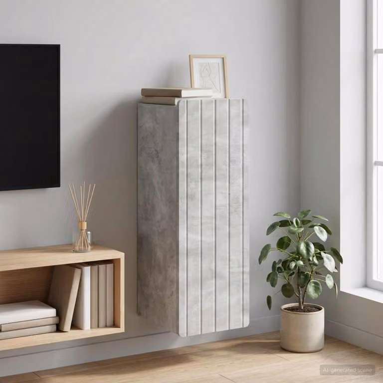 vidaXL Mobiletto a muro moderno in MDF Grigio opaco con ante a battente e ripiani interni L/P/H: 33 x 34,5 x 94 cm