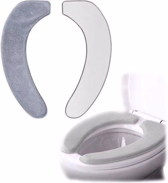 Due coprisedili autoadesivi (grigi), coprisedili lavabili, cuscino riscaldante per WC, lavabile, per donne, per future mamme, per anziani