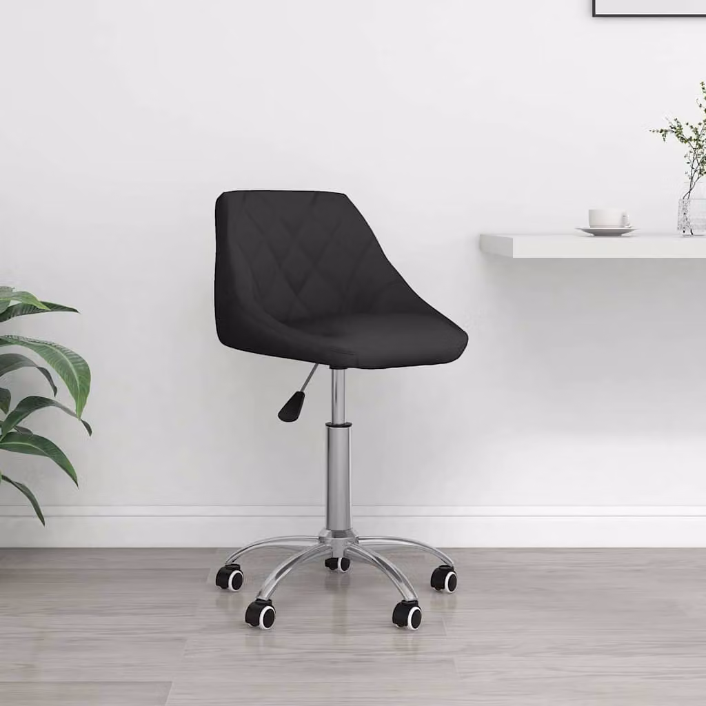 Sedia da ufficio girevole vidaXL in similpelle nera con ruote per home office