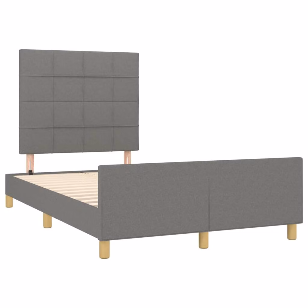 Giroletto senza Materasso Grigio Scuro 120x190 cm in Tessuto