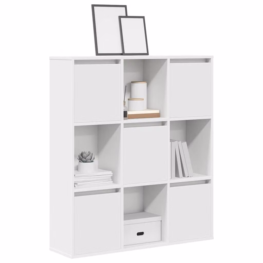 Libreria moderna vidaXL bianca in legno e MDF da appendere a parete L: 89 cm, P: 24 cm, H: 101,5 cm