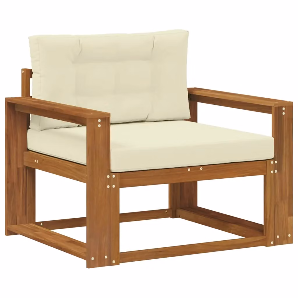 Divano centrale componibile per esterno Design In in legno di acacia con cuscini inclusi, resistente ai raggi UV – 2