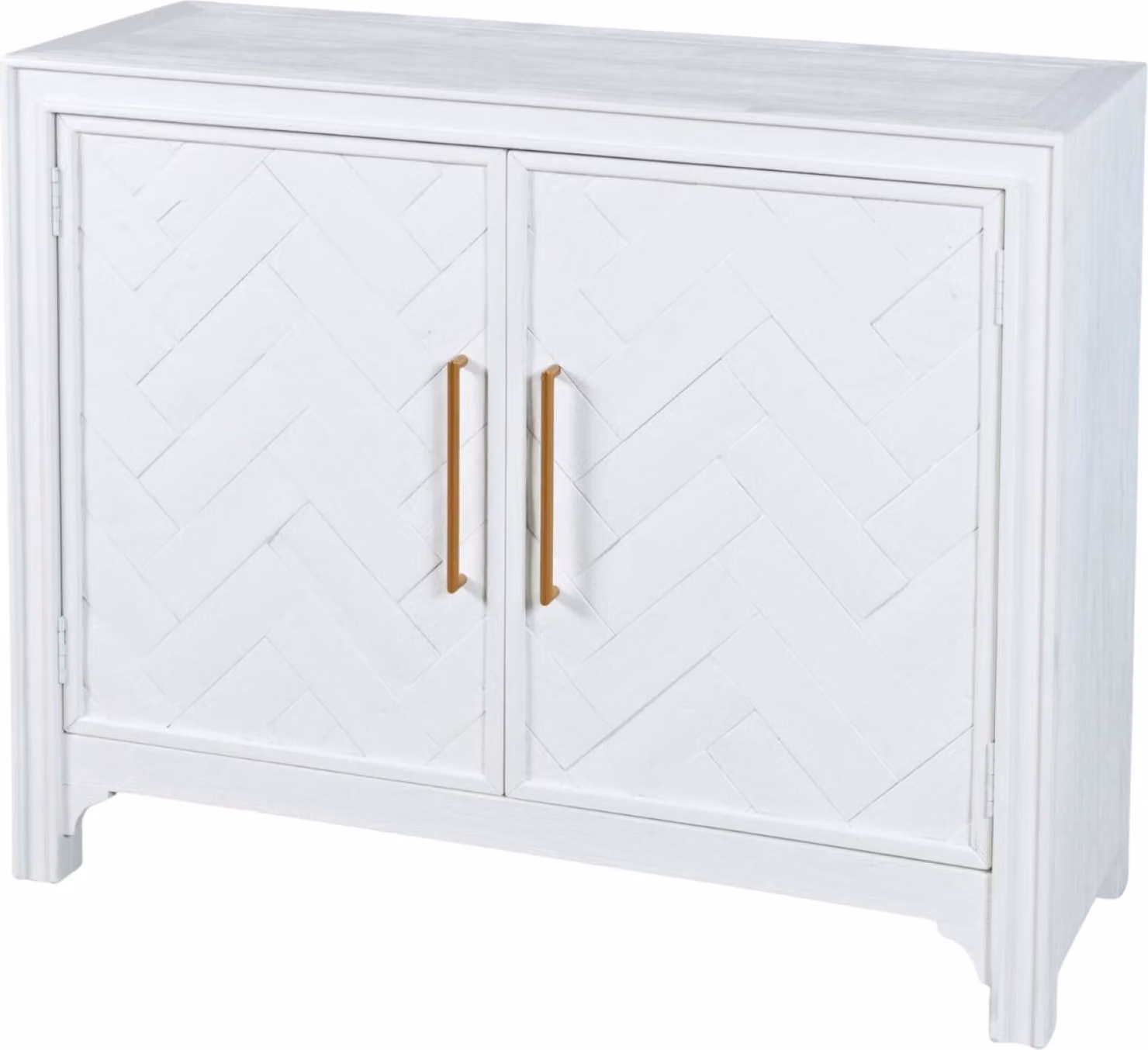 FURNLUX Credenza Avola Bianco e Oro 102cm / Colore principale: Bianco / Dimensioni: 102 x 82 x 38 cm
