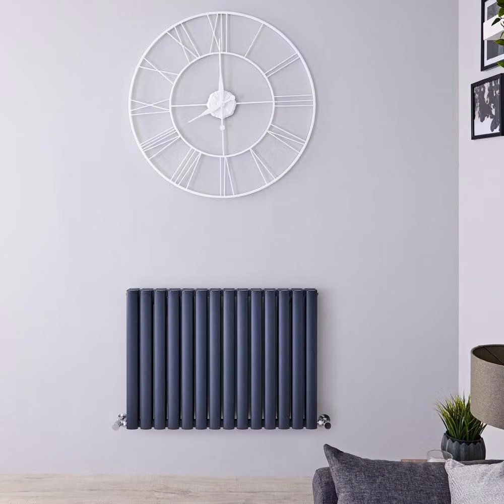 Termosifone Orizzontale Alluminio Antracite 600x830mm 1609W - Alta Potenza - Revive Air
