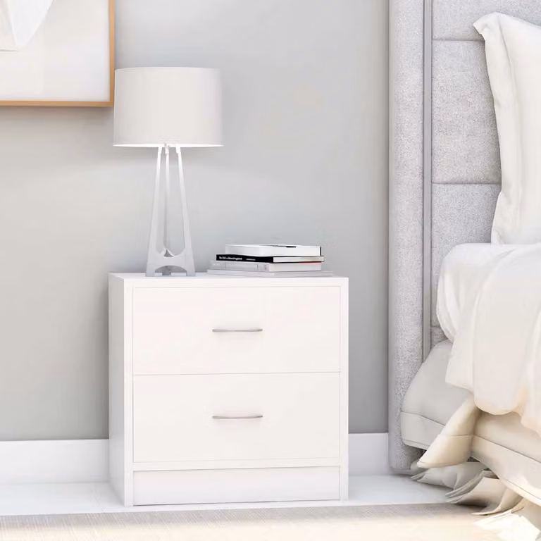 Comodino bianco vidaXL in legno MDF per camera da letto o soggiorno L/P/H: 40 x 30 x 40 cm