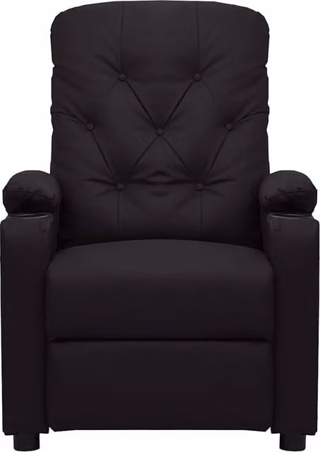 Divano Sedia-Poltrona Reclinabile Nera in Similpelle 810316