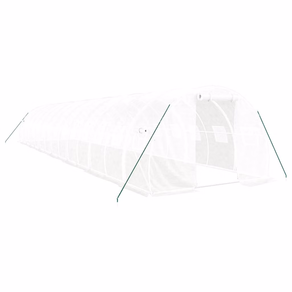 Serra con Telaio in Acciaio Bianco 42 m² 14x3x2 m