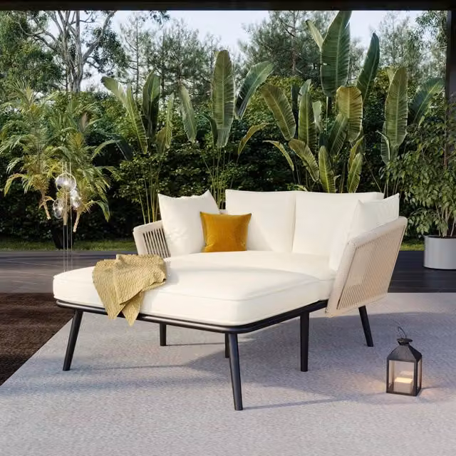 Divano da balcone e giardino con cuscini morbidi rimovibili e lavabili design pratico ideale per relax all aperto arredamento compatto per terrazza e soggiorno esterno