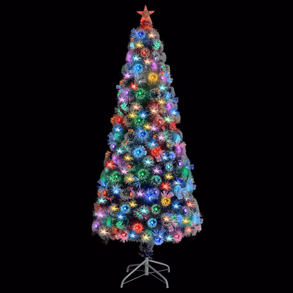 The Living Store Albero di Natale artificiale con LED bianco e blu 180 cm in fibra di vetro