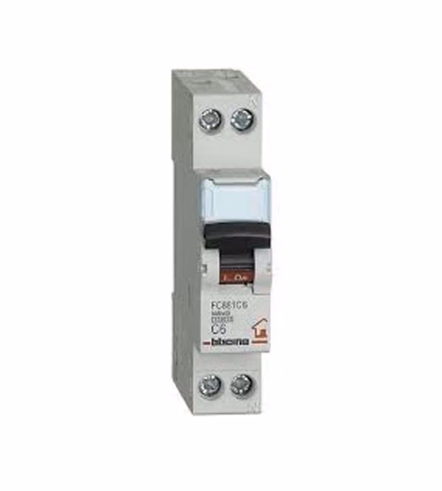 Interruttore magnetotermico 1P+N curva C6 BTDIN-RS