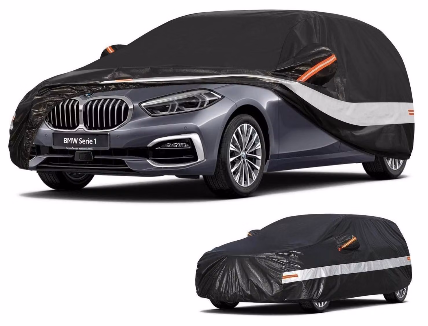 Copertura per auto, 10 strati, 100% impermeabile, per BMW Serie 1 (modelli F20/F21/F52/F40/F70/E87/E82/E81/E88), colore nero